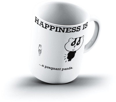 

Ucard Happiness Is2274 Bone China, Ceramic, Porcelain Mug(325 ml), Multicolor