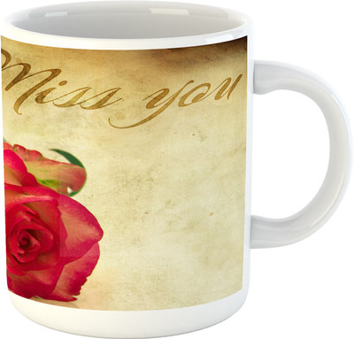 

Deeher Gifts Miss you Ceramic Mug(330 ml), Multicolor