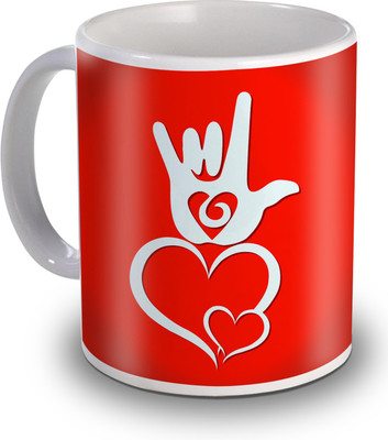 

SKY TRENDS I Love You Symbol Gifts For Valentine's Ceramic Mug(350 ml), White