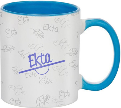 

SKY TRENDS Ekta Birthday Gift Coffee 350 ML Ceramic Mug(350 ml), Multicolor