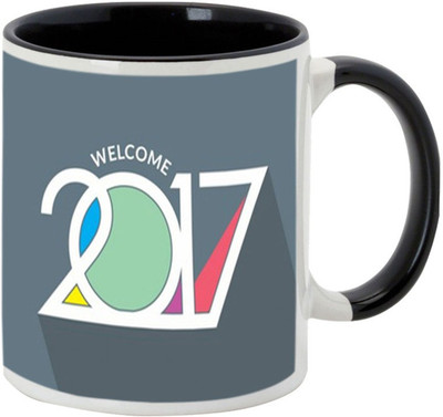 

AllUPrints Welcome New Year 2017 Black Ceramic Mug(325 ml)