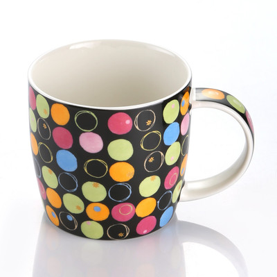 

Multiple Choice with Lid Dots Porcelain Mug(250 ml), Multicolor