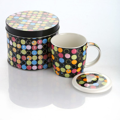 

Multiple Choice Mug with Lid Porcelain Mug(250 ml), Multicolor