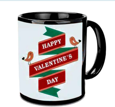 

Raj Laxmi loving birds valentine black Ceramic Mug(350 ml)