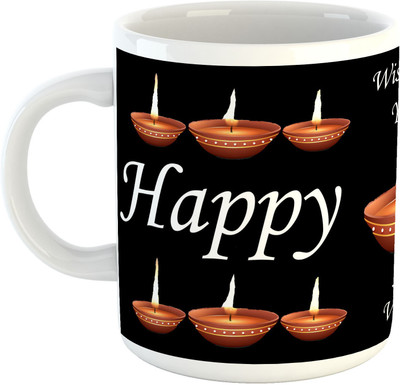 

Deeher Gifts Happy Diwali Design24 Ceramic Mug(330 ml), Multicolor