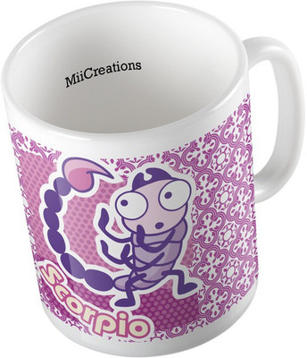 

MiiCreations Printed Zodiac Sign Scorpio Ceramic Mug(325 ml), Multicolor