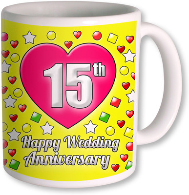 

PhotogiftsIndia Gifts For 15th Wedding Anniversary Coffee Ceramic Mug(350 ml), White