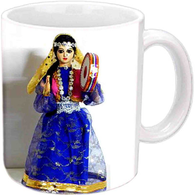 

Raj Laxmi Lovely Rajasthani Doll White Ceramic Mug(350 ml)