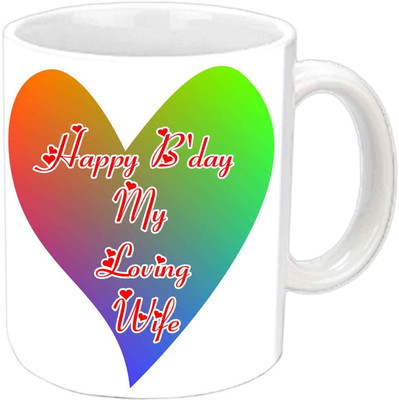 

Raj Laxmi Loving wife white mug Ceramic Mug(350 ml)