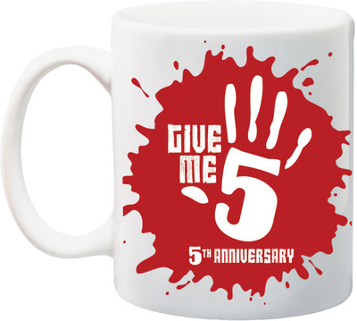 

ME&YOU Gift for Husband/Wife/Mom/Dad/Couples/Lover;Give me 5th anniversary,Printed Ceramic Mug(325 ml), Multicolor