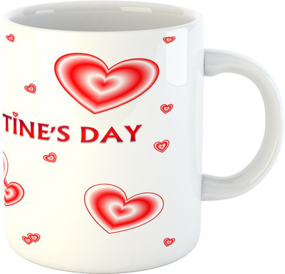 

Deeher Gifts Happy valentine's day design 2 Ceramic Mug(330 ml), Multicolor