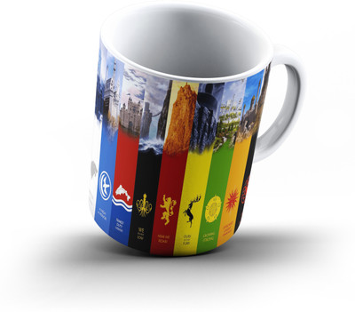 

Ucard Game Of Thrones Houses865 Bone China, Ceramic, Porcelain Mug(325 ml), Multicolor