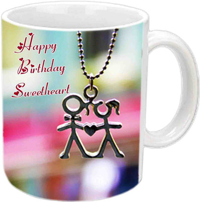 

Raj Laxmi Happy B'day Sweetheart White Ceramic Mug(3.5 ml)