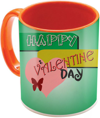 

SKY TRENDS Valentine Gift for Girlfriend Love Printed I Love U Forever Perfect for Her Him Wife Fiance Anniversary And Birthday STGD108 Ceramic Mug(325 ml), Orange