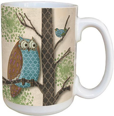 

Tree-Free Greetings Greetings 45514 Paul Brent Fantasy Owls Panel I Ceramic with Full-Sized Handle, 15-Ounce Ceramic Mug(60 ml), Multicolor