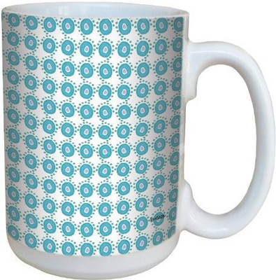 

Tree-Free Greetings Greetings lm43625 Playful Blue Geo Dots by Shell Rummel Ceramic with Full-Sized Handle, 15-Ounce, Multicolored Ceramic Mug(60 ml), Multicolor