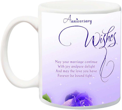 

ME&YOU Gift for Husband/Wife/Mom/Dad/Couples/Lover;Anniversary wishe my your marriage continue printed Ceramic Mug(325 ml), Multicolor