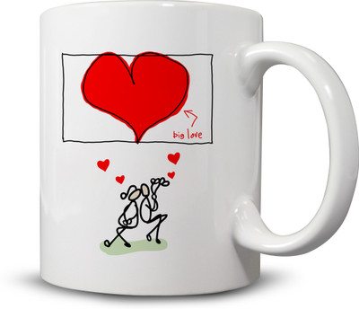 

Ackme Design Big Love Ceramic Mug(325 ml), Multicolor