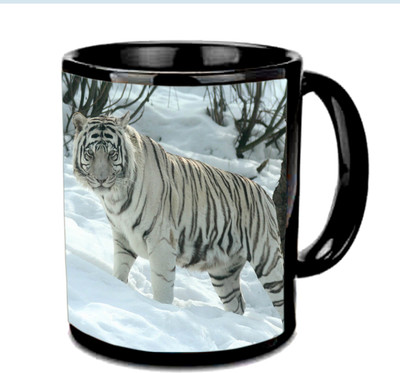 

Raj Laxmi Ice tiger black Ceramic Mug(350 ml)