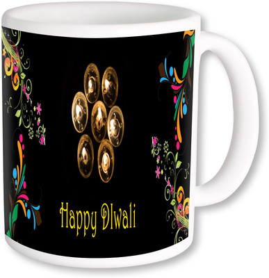

PhotogiftsIndia Happy Diwali On Designing Diya Coffee Ceramic Mug(325 ml), Multicolor