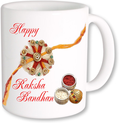 

PhotogiftsIndia Happy Rakshabandhan Brother Sister Ceramic Mug(325 ml), Multicolor