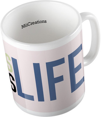 

MiiCreations Printed Chess Is Life Ceramic Mug(325 ml), Multicolor