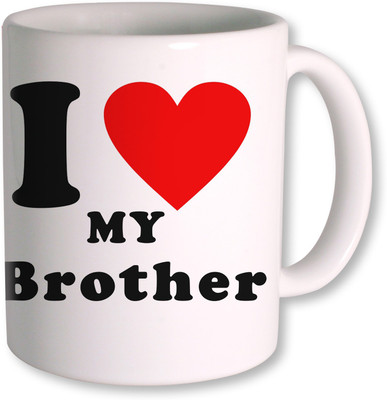 

PhotogiftsIndia I Love Brother Colorfull Ceramic Mug(350 ml), White