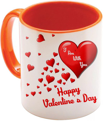 

SKY TRENDS Valentine Gift for Girlfriend Love Printed I Love U Forever Perfect for Her Him Wife Fiance Anniversary And Birthday STGD047 Ceramic Mug(325 ml), Orange
