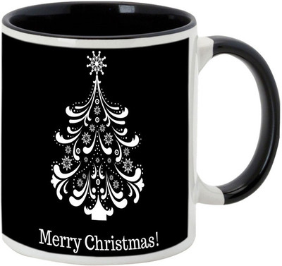 

AllUPrints Merry Christmas To All Of My Friends Ceramic Mug(325 ml), Black