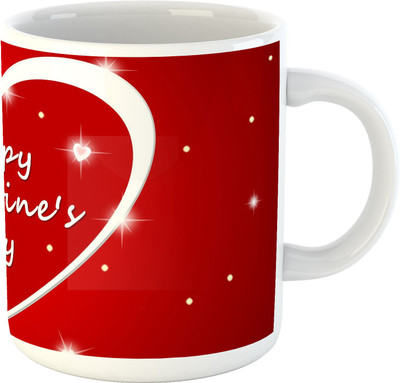 

Deeher Gifts Happy valentine's day Ceramic Mug(330 ml), Multicolor