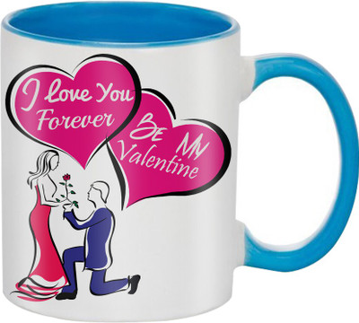 

SKY TRENDS Beautiful Special and Best Happy Valentine Gifts for Boyfriend Girlfriend Fiance Wife Husband Friends Birthday Anniversary050 Ceramic Mug(325 ml), Blue