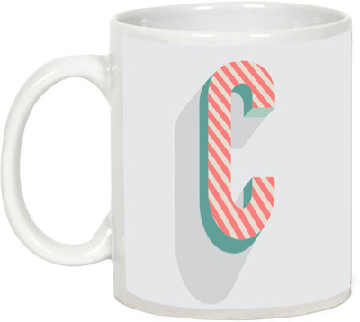 

AllUPrints Retro Design Alphabet Letters "C" Ceramic Mug(325 ml), White