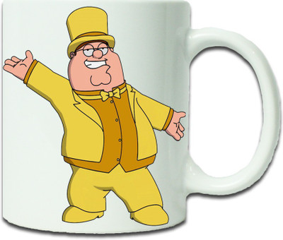 

Maison N Mode Yellow Man Coffee Ceramic Mug(330 ml), Multicolor