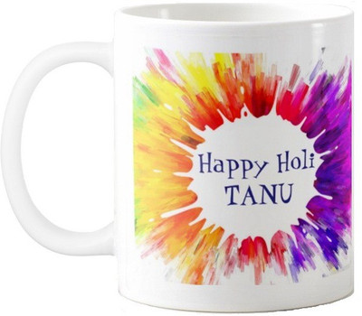 

Exoctic Silver Happy Holi Tanu Series002 Ceramic Mug(330 ml), Multicolor