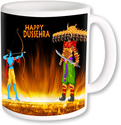 

PhotogiftsIndia Happy Dussehra And Vijaydashami Ceramic Mug(325 ml), Multicolor