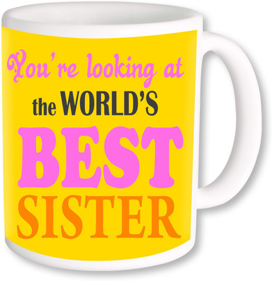 

PhotogiftsIndia Worlds Best Sister 2 Ceramic Mug(325 ml), Multicolor