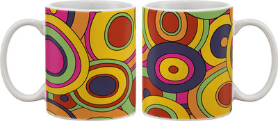 

Artifa Colourful Circles Porcelain, Ceramic Mug(350 ml), Multicolor