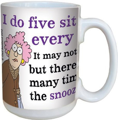 

Tree-Free Greetings Greetings lm43809 Hilarious Aunty Acid Snooze Sit Ups by The Backland Studio Ceramic, 15-Ounce Ceramic Mug(60 ml), Multicolor