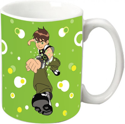 

Maison N Mode Cartton Green Coffee Ceramic Mug(330 ml), Multicolor
