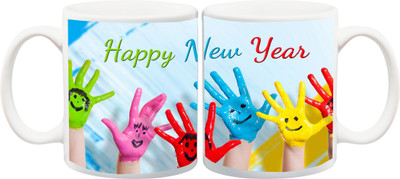 

ME&YOU Gift for mother/father/brother/sister/wife/husband/ boyfriend/girlfriend/friend/lover:Happy New Year printed Ceramic Mug(325 ml), Multicolor