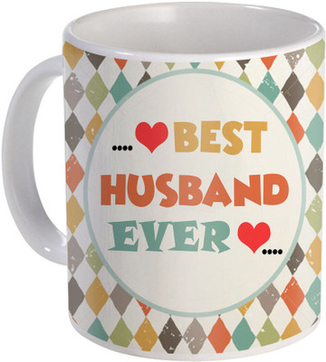 

SKY TRENDS Best Husband Ever Wonderful Gift For A Ceramic to Anniversary And VAlentine Day Design (23) Ceramic Mug(320 ml), White