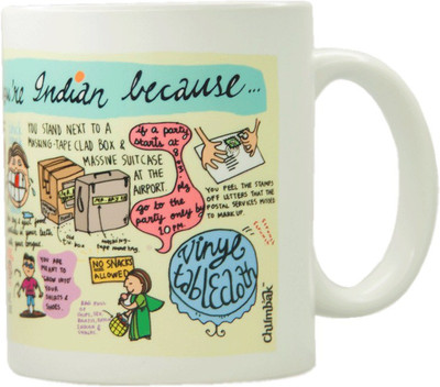 

Chumbak Indian Coffee Ceramic Mug(300 ml), Multicolor