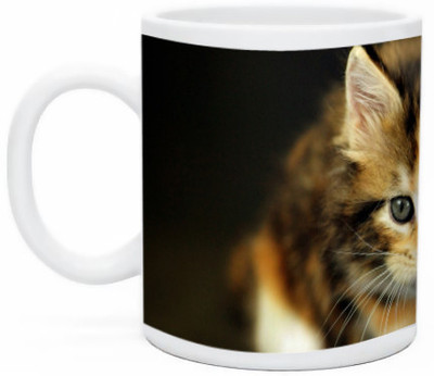 

Shopmillions Brown Cat Ceramic Mug(350 ml)