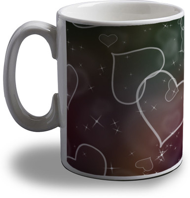 

Artifa Hearts Design Porcelain, Ceramic Mug(350 ml), Multicolor