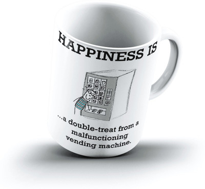 

Ucard Happiness Is2056 Bone China, Ceramic, Porcelain Mug(325 ml), Multicolor