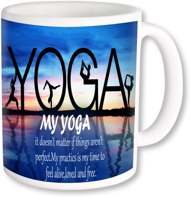 

PhotogiftsIndia Yoga Coffee 003 Ceramic Mug(325 ml), Multicolor