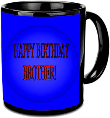 

Raj Laxmi Appy b'day brother blue shade black Ceramic Mug(350 ml)