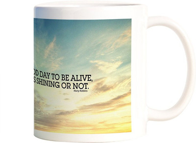 

Rangeele Inkers Good Day To Alive Ceramic Mug(300 ml), Multicolor