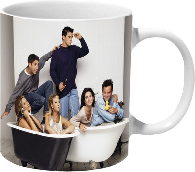 

Mooch Wale Friends In The Bathtub Ceramic Mug(325 ml), Multicolor