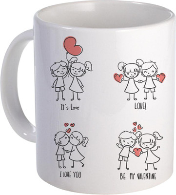 

SKY TRENDS Can't Help Falling in Love mug Best Gift for Valentine's Day, Her, Girlfriend,boy friend,husband, Wife,Birthday, Anniversary,Christmas or Any Holidays Design 104 Ceramic Mug(320 ml), Blue;white